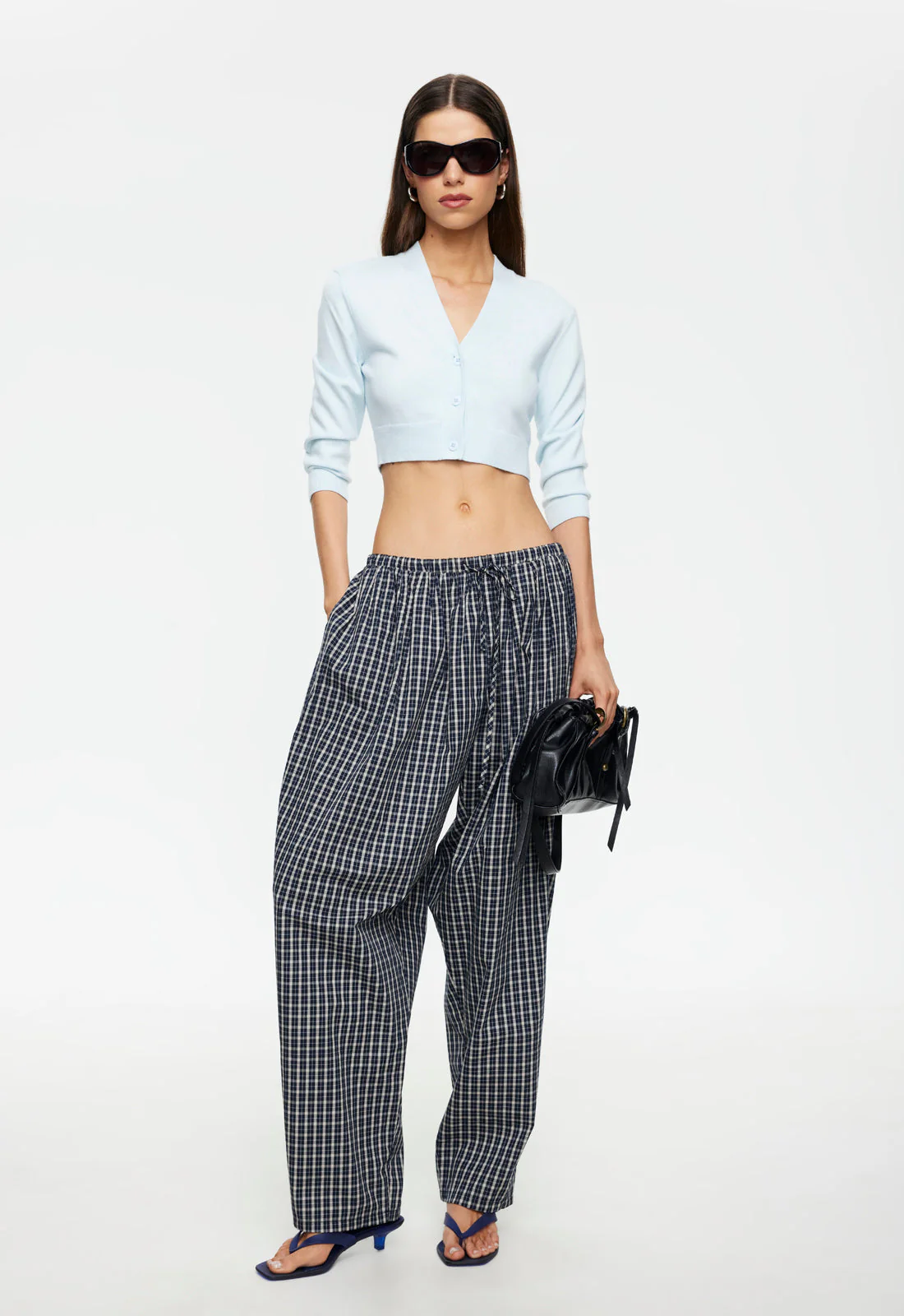 AURA PANT - NAVY LEMON PLAID - Image 2