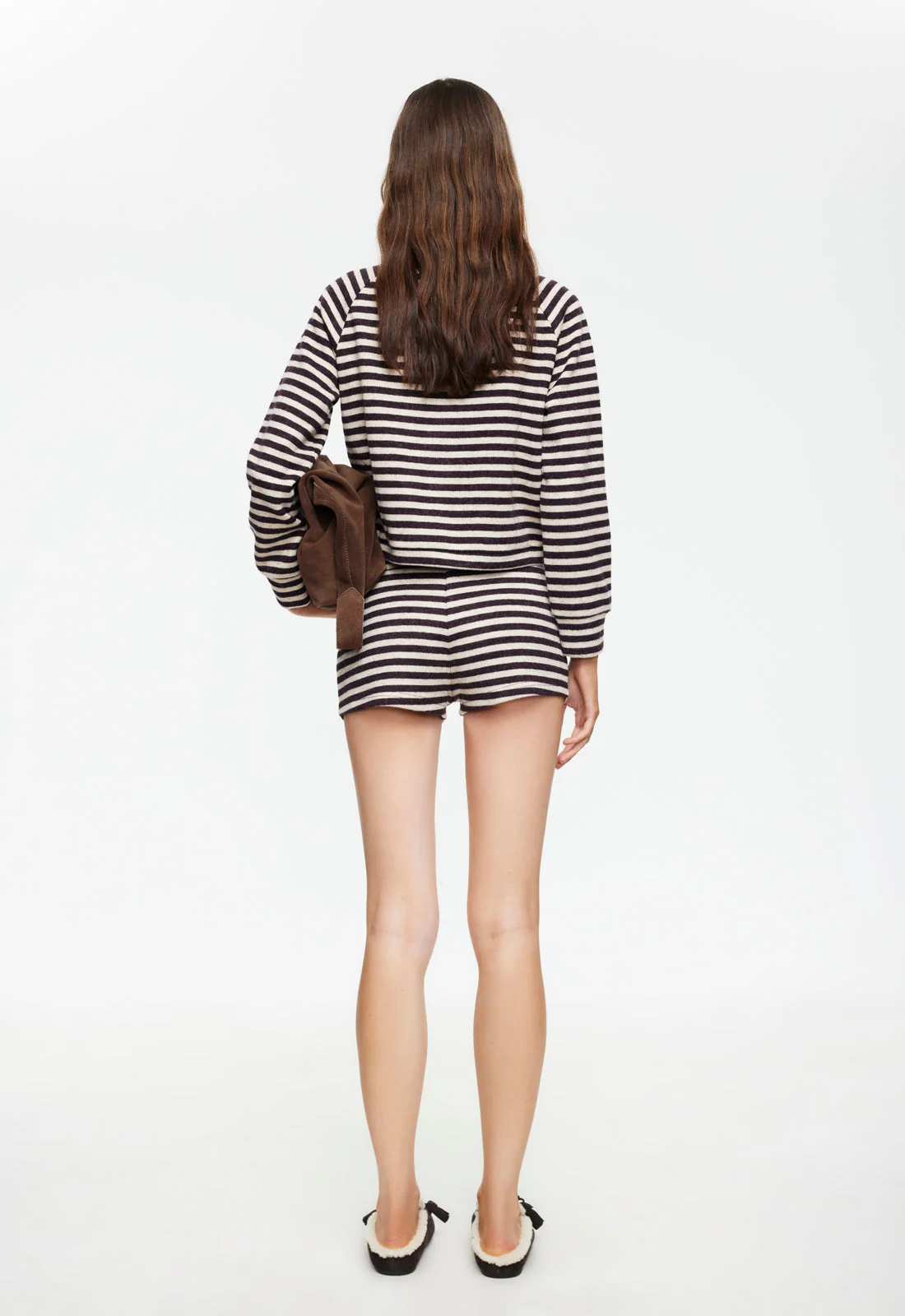 BLOOM KNIT JACKET - BEIGE CHOCOLATE STRIPE - Image 4