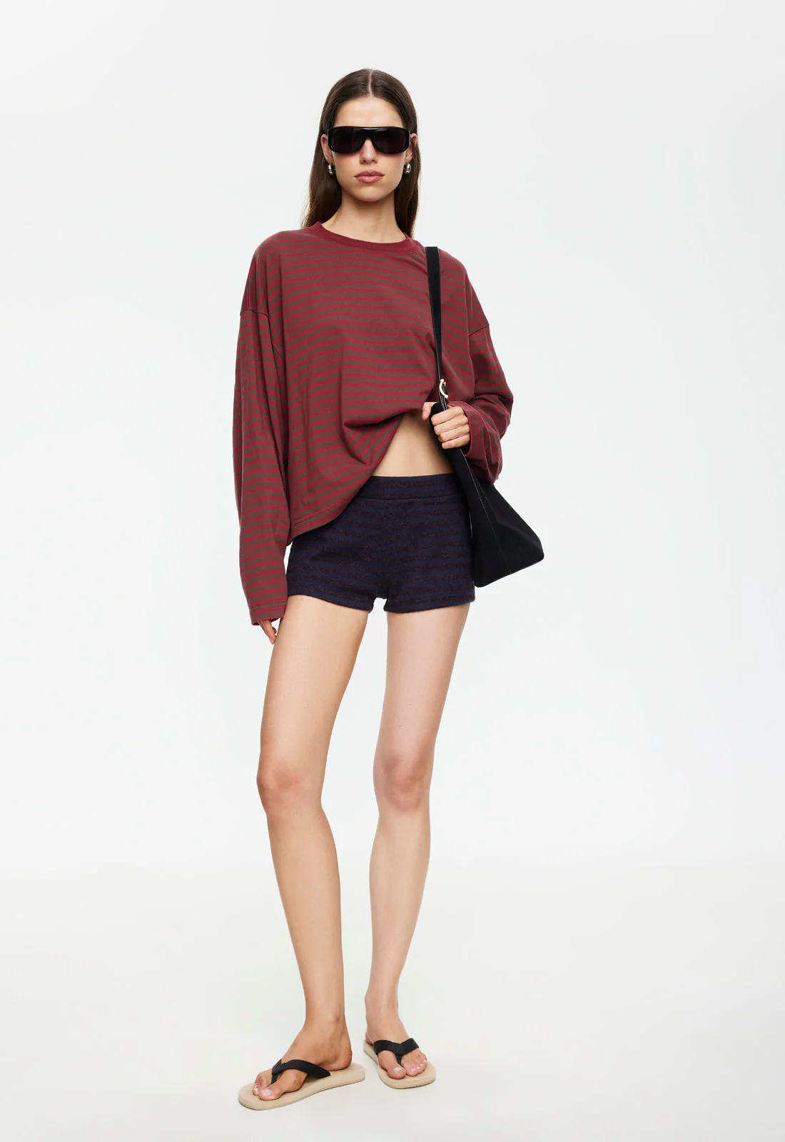 BLOOM LONG SLEEVE - CHOCOLATE WINE STRIPE