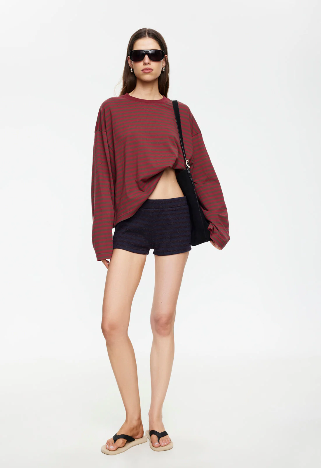 BLOOM LONG SLEEVE - CHOCOLATE WINE STRIPE - Image 3