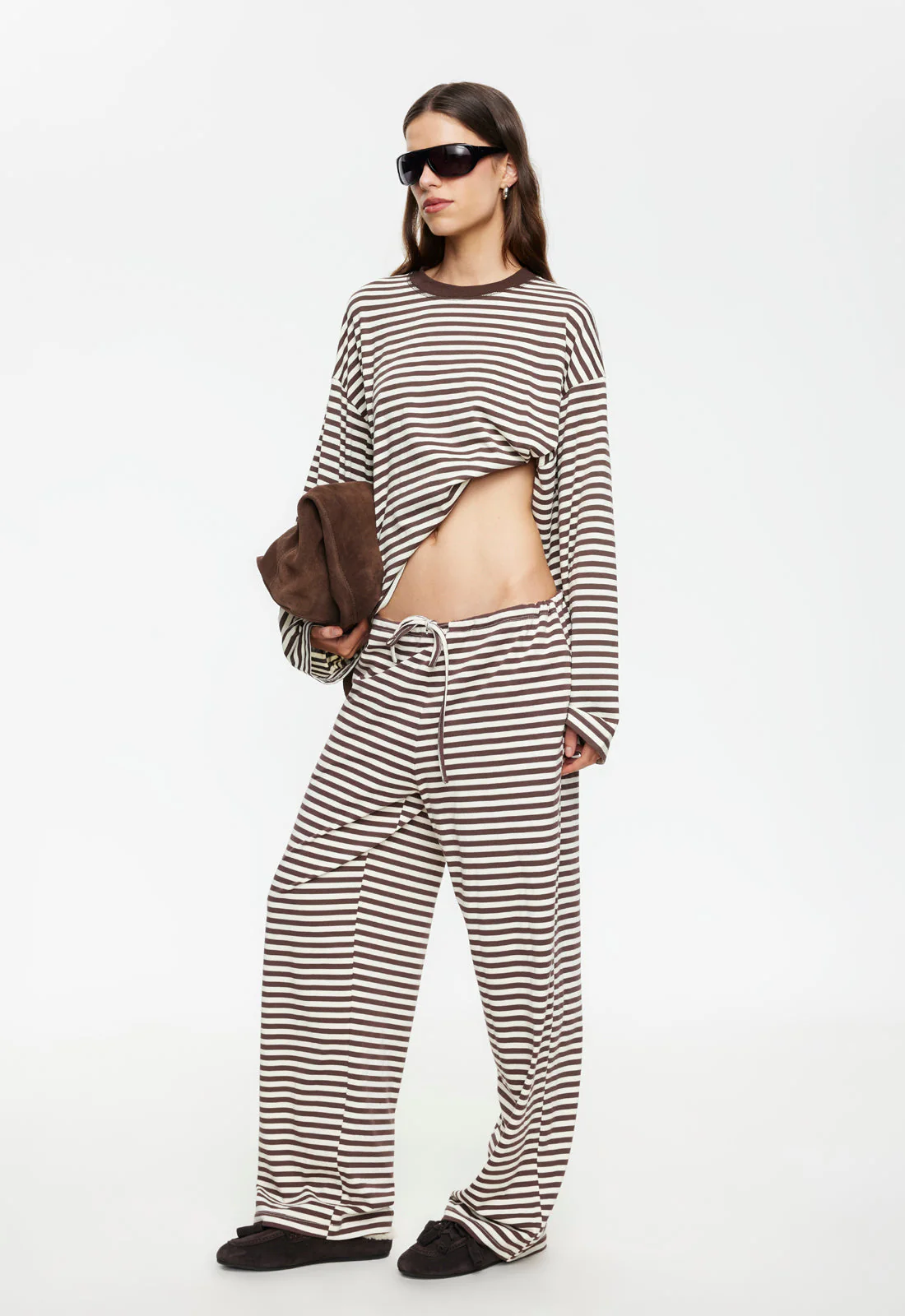 BLOOM LONG SLEEVE - DARK CHOCOLATE STRIPE - Image 4