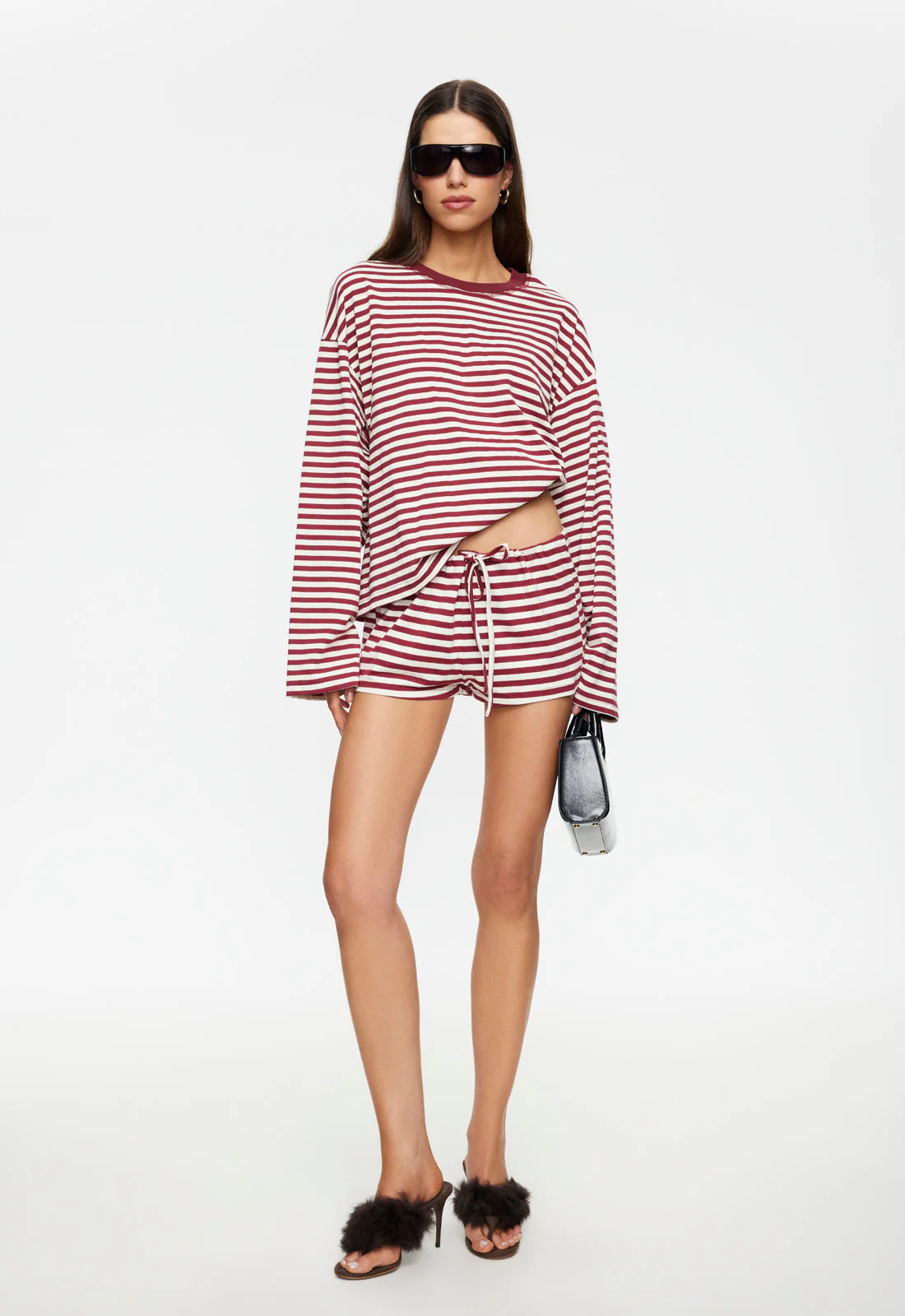 BLOOM LONG SLEEVE - WINE STRIPE - Image 2