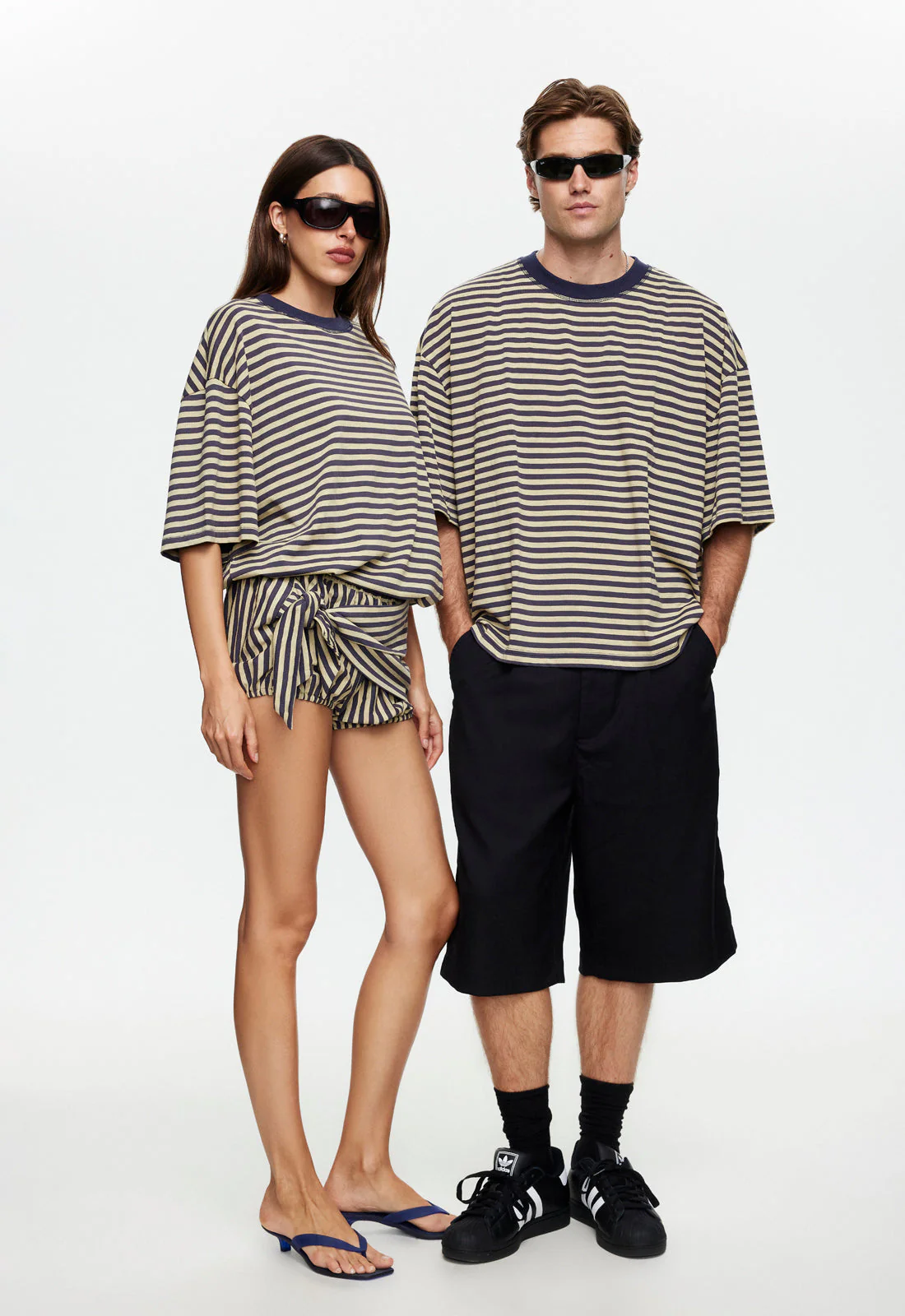 BLOOM SHORT SLEEVE - BEIGE STRIPE