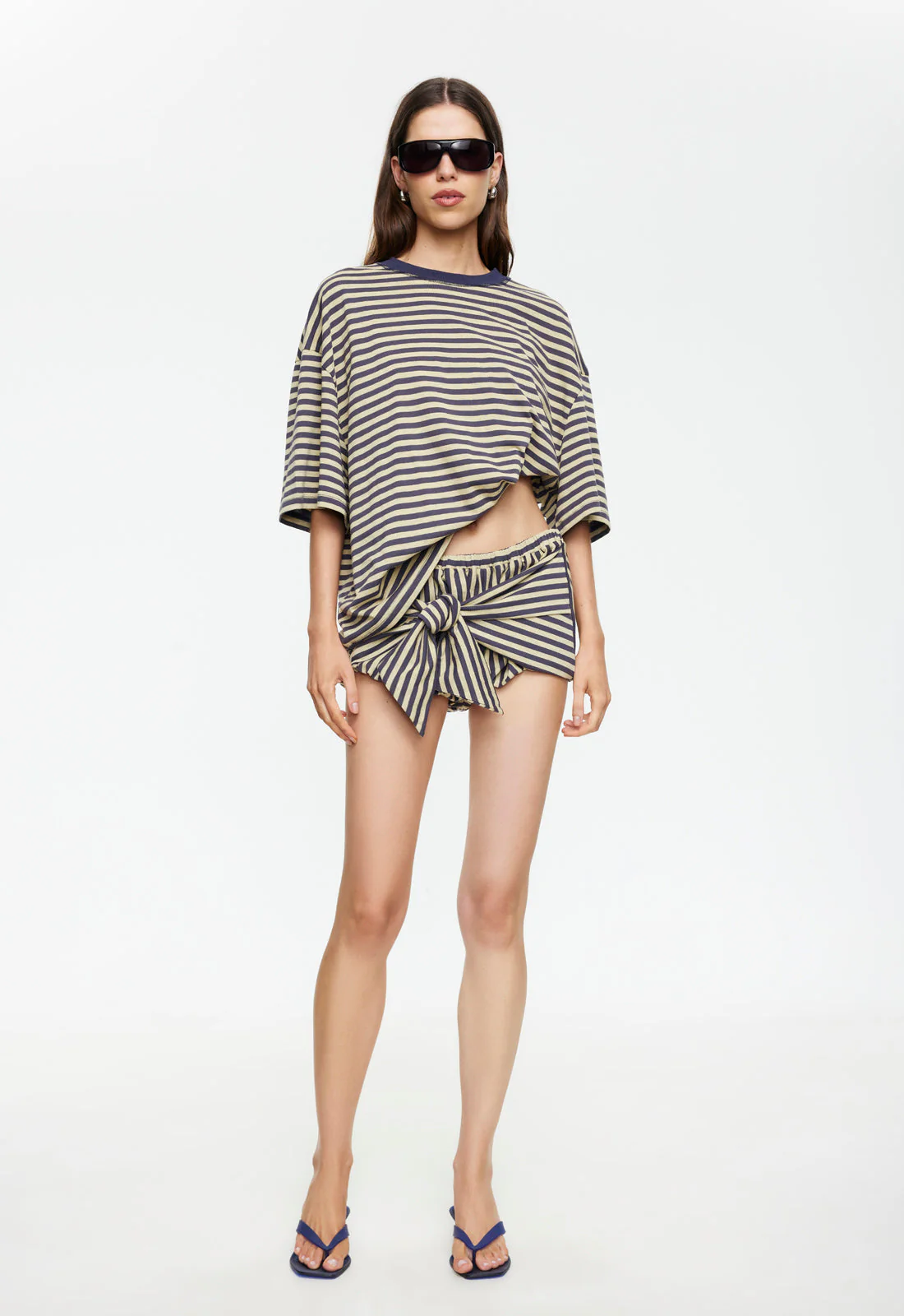BLOOM SHORT SLEEVE - BEIGE STRIPE - Image 3