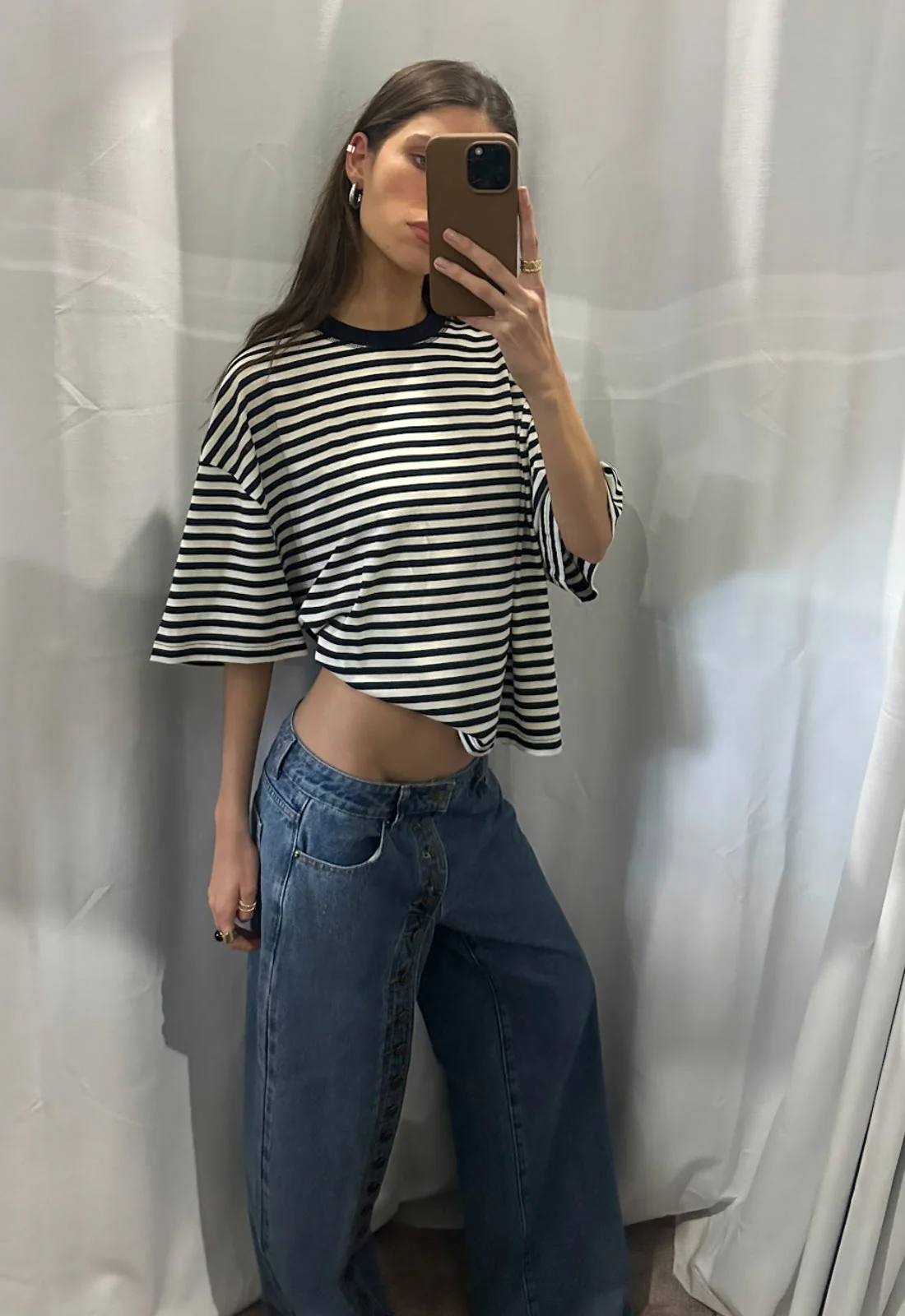 BLOOM SHORT SLEEVE - WHITE NAVY STRIPE - Image 2