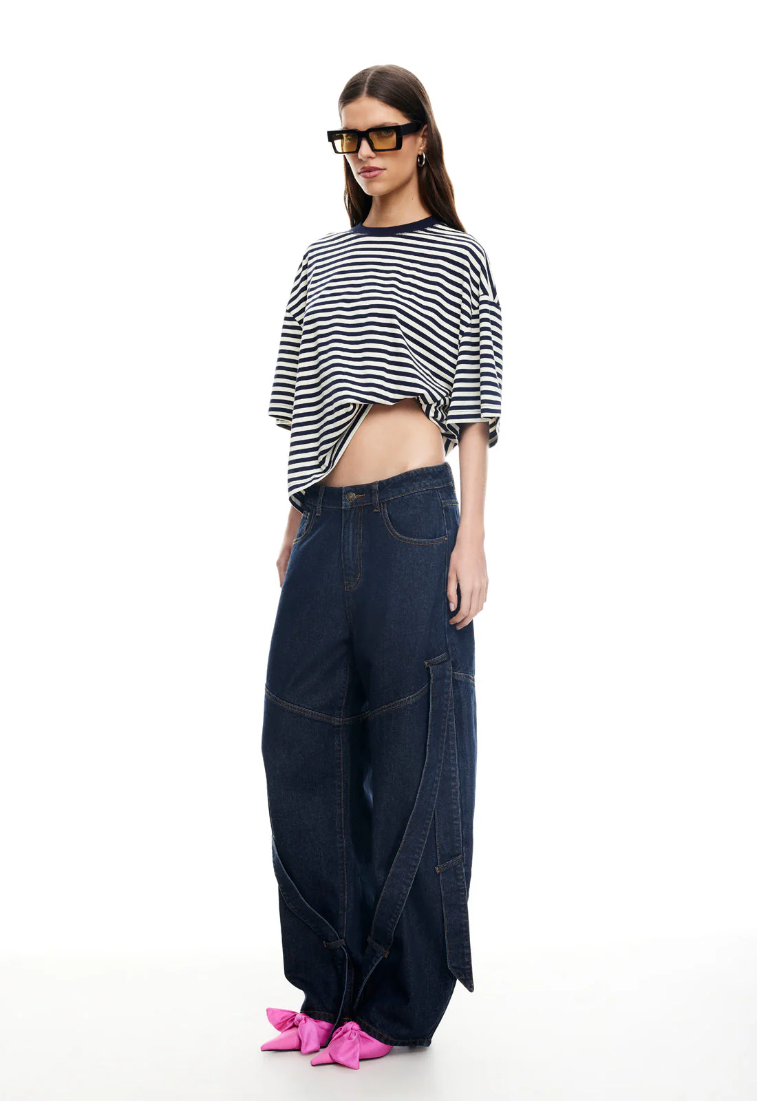 BLOOM SHORT SLEEVE - WHITE NAVY STRIPE - Image 3