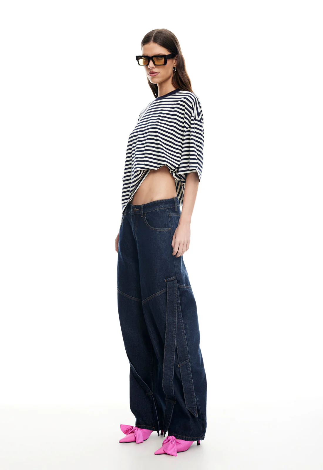 BLOOM SHORT SLEEVE - WHITE NAVY STRIPE - Image 4