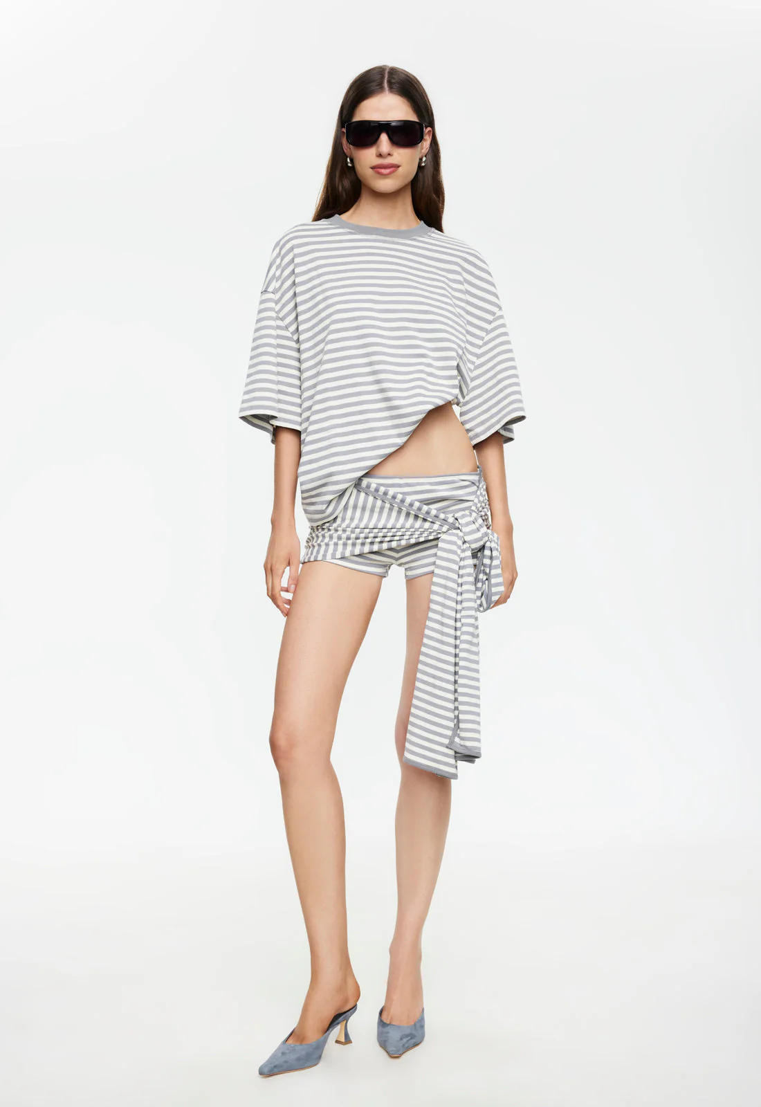 BLOOM SKORT - ASH STRIPE