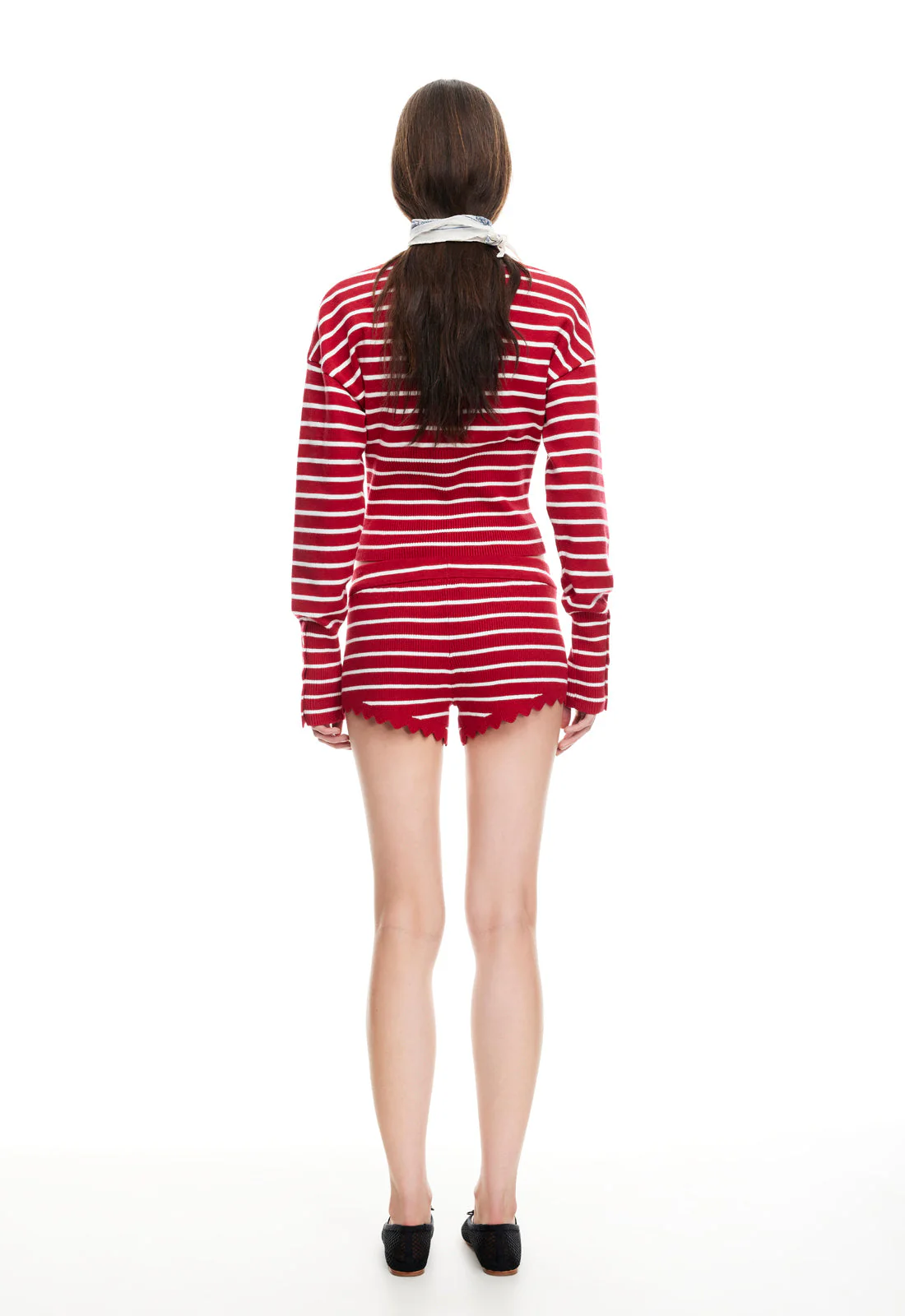 DOLLHOUSE KNIT SHORT - CRIMSON STRIPE - Image 5