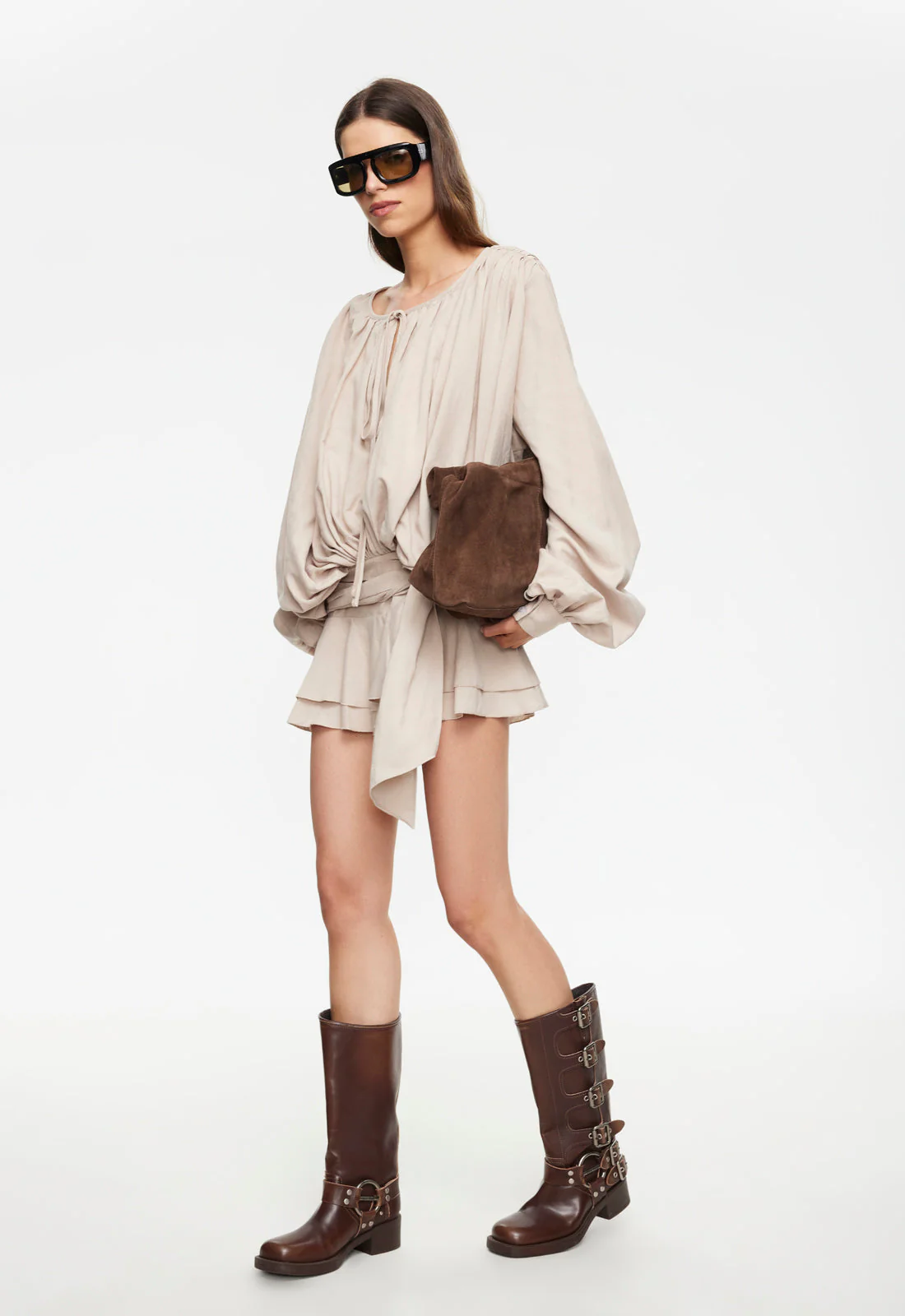 ELEMENTS MINI DRESS - BEIGE
