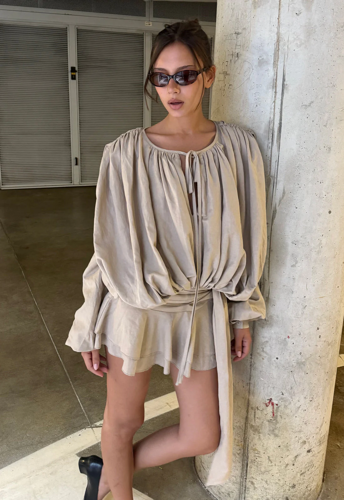 ELEMENTS MINI DRESS - BEIGE - Image 2