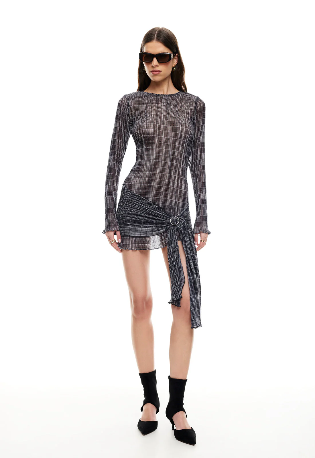 FORD MINI DRESS - NOIR PLAID - Image 4