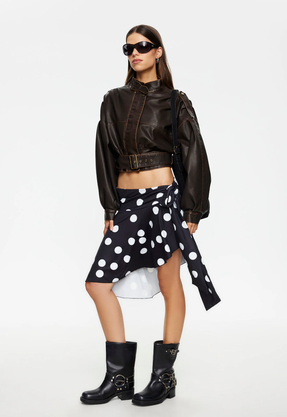 GIGI LEATHER JACKET - CHOCOLATE