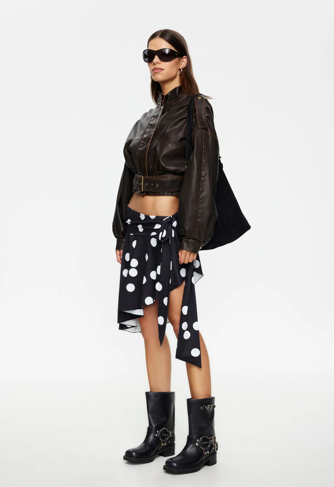 GIGI LEATHER JACKET - CHOCOLATE - Image 4