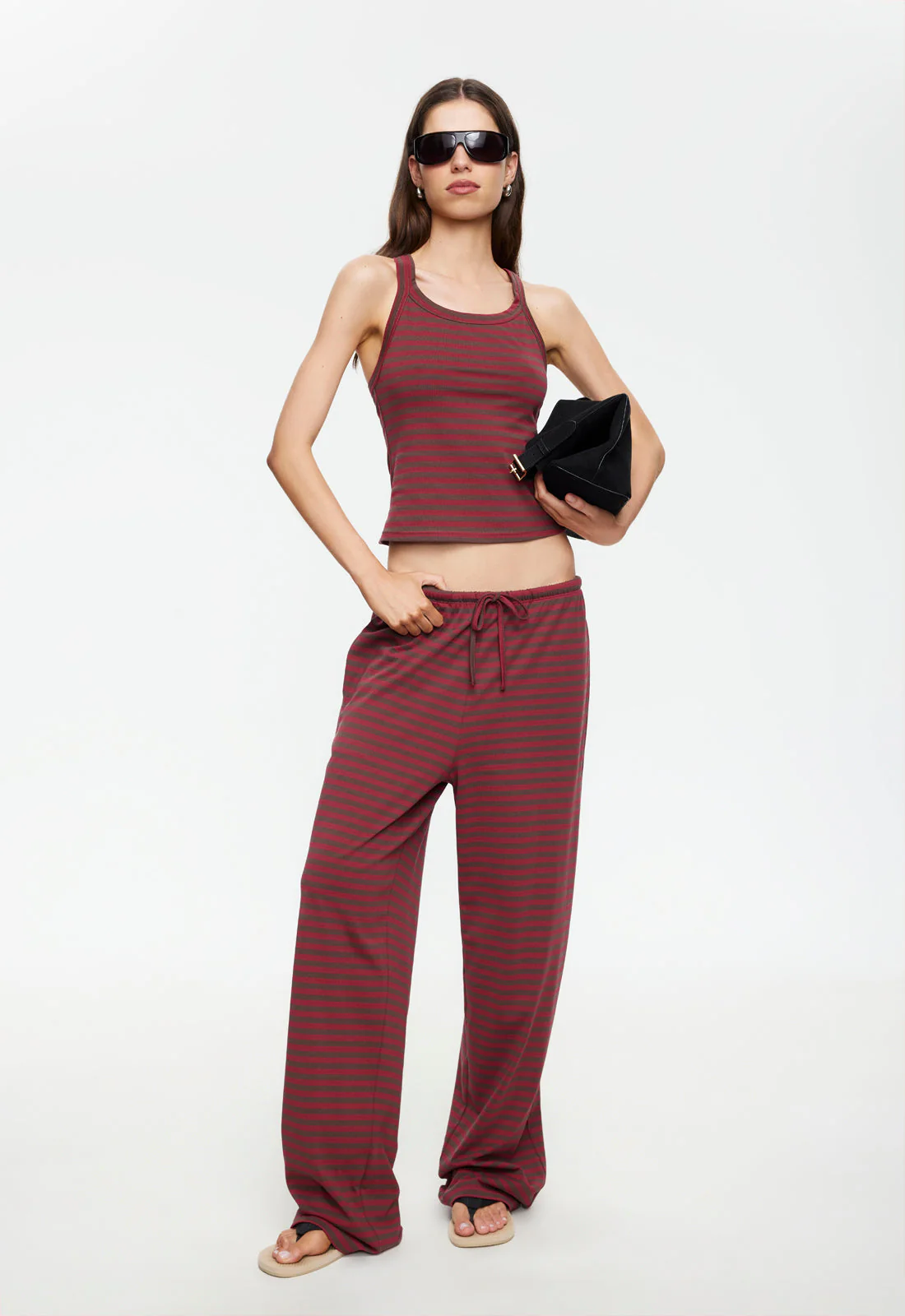 LUCKY CAMI - CHOCOLATE WINE STRIPE - Image 2