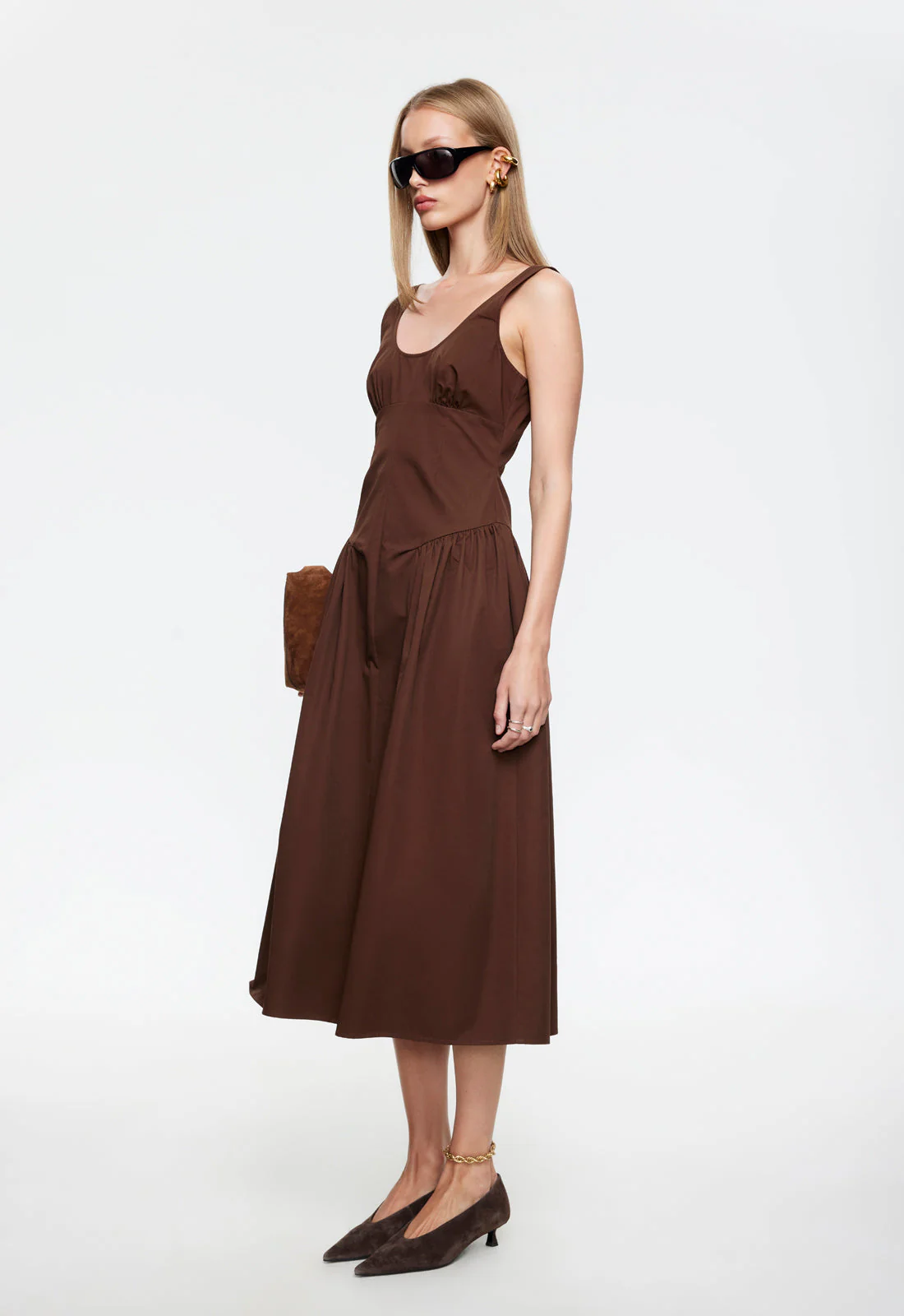 LUNA ROSA MAXI DRESS - CHOCOLATE - Image 3