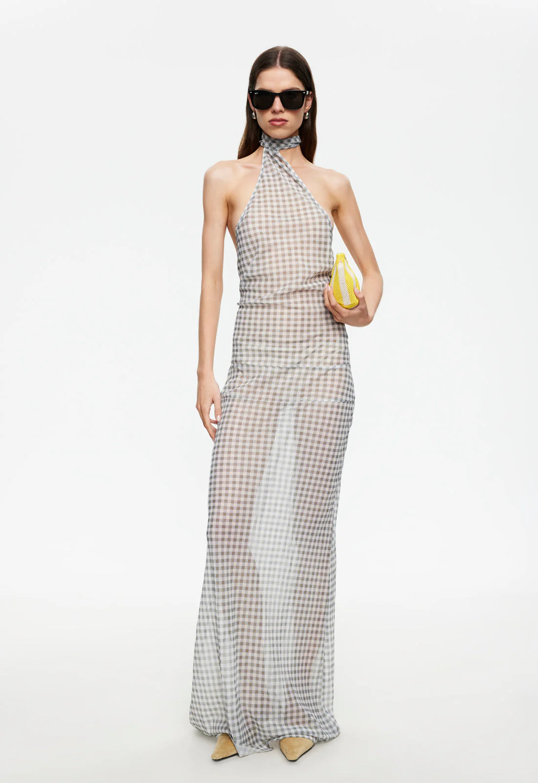 LUX MAXI DRESS - SKY CHECK