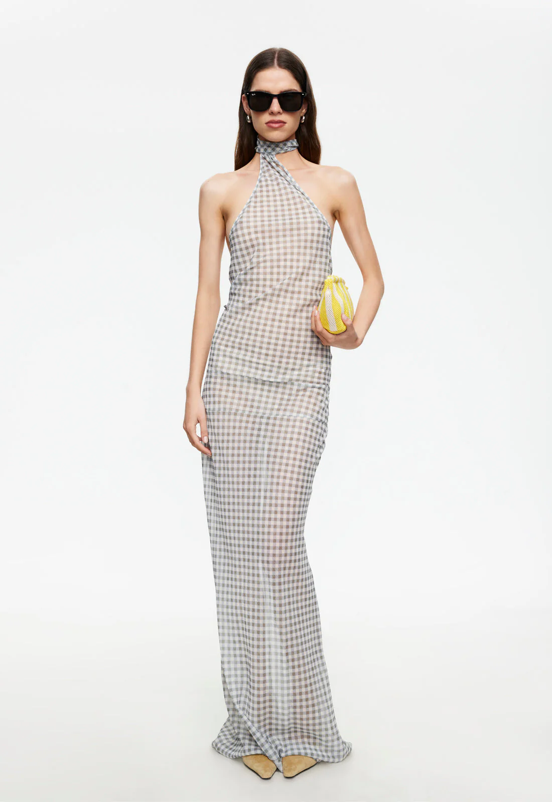 LUX MAXI DRESS - SKY CHECK - Image 3