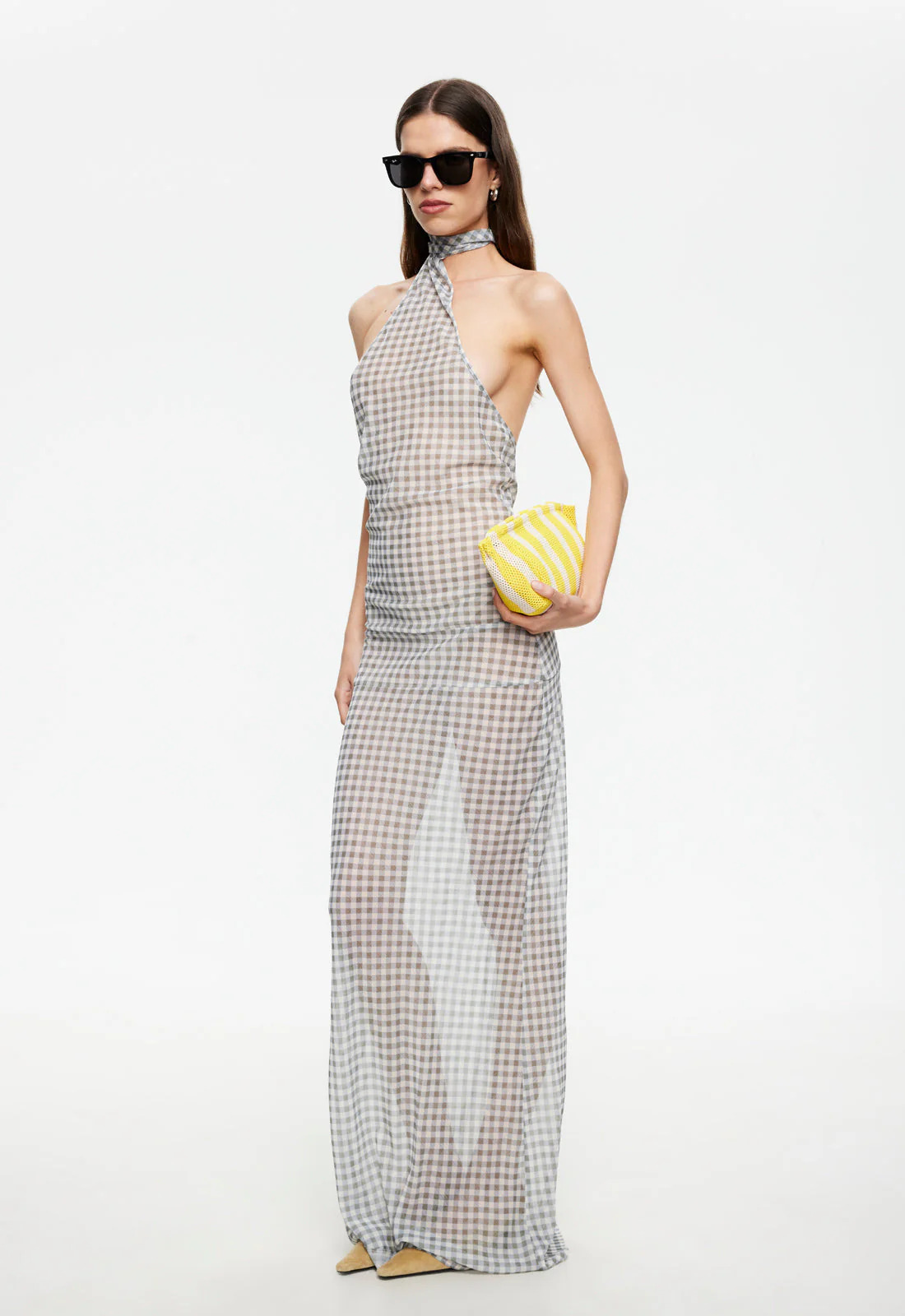 LUX MAXI DRESS - SKY CHECK - Image 4
