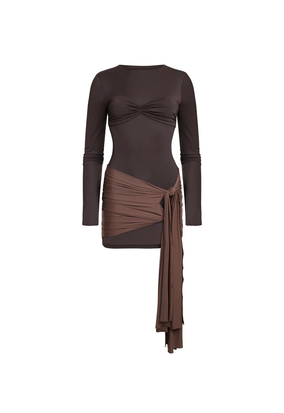 MIDNIGHT MINI DRESS - CHOCOLATE - Image 2