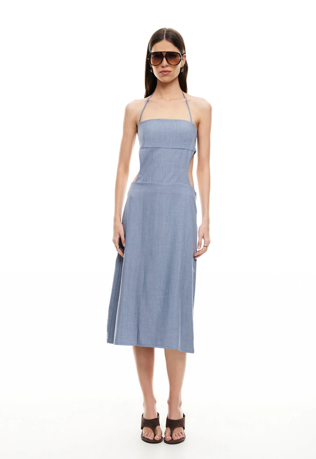 MOONLIT MIDI DRESS - SLATE BLUE - Image 3
