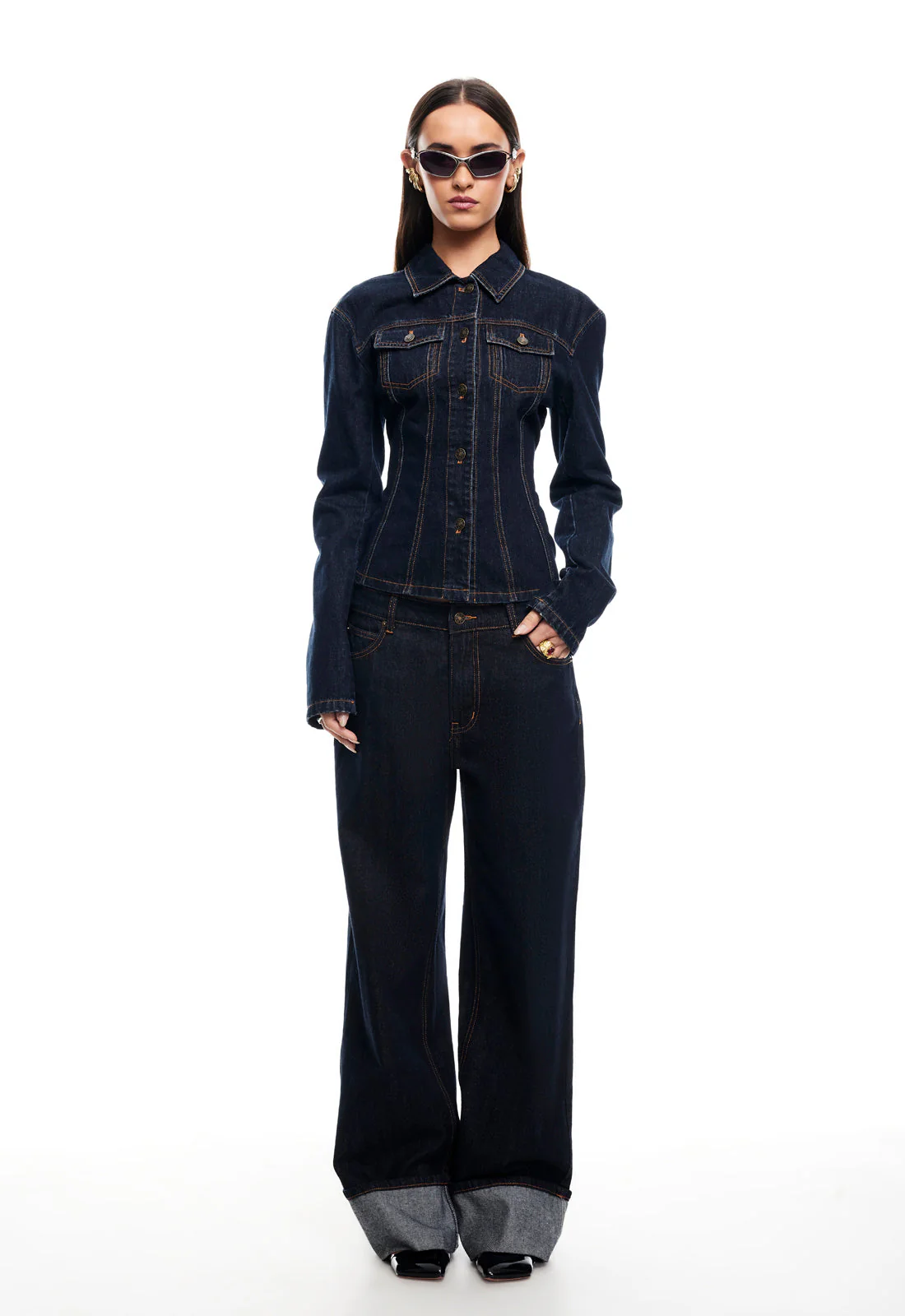 RIDER DENIM JACKET - DARK DENIM - Image 4