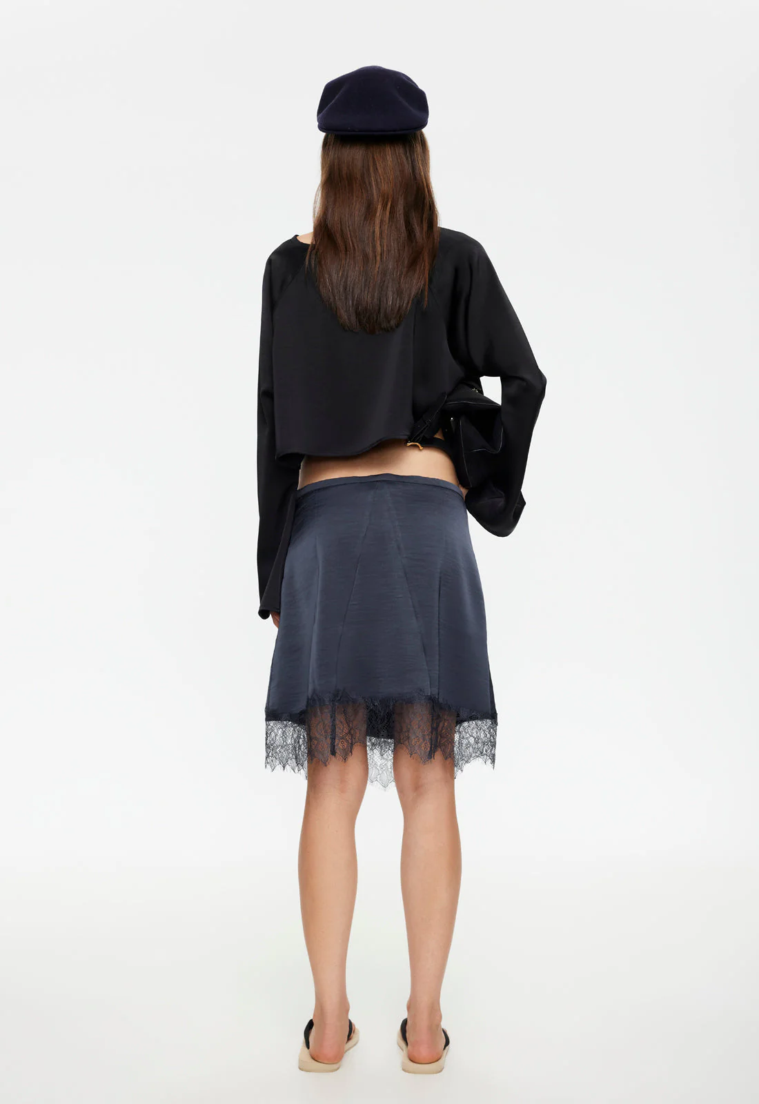 SKIN MIDI SKIRT - PETROL - Image 4