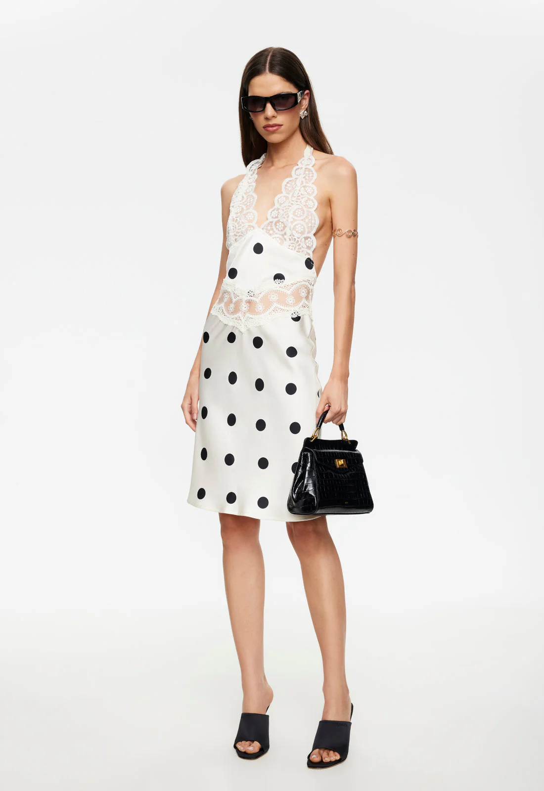 SOLANA MIDI DRESS - CREAM POLKA - Image 2