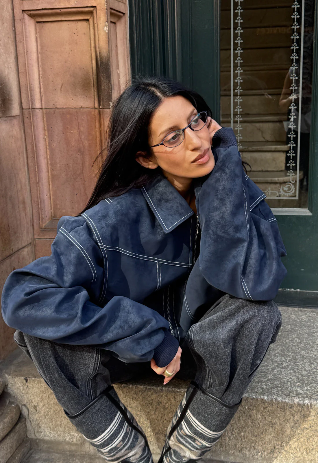 VISTA BOMBER - WASHED NAVY - Image 5
